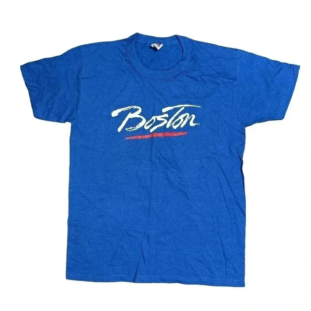 Vintage 80s Russell Athletic  Boston Massachusetts USA Made T Shirt Mens Medium